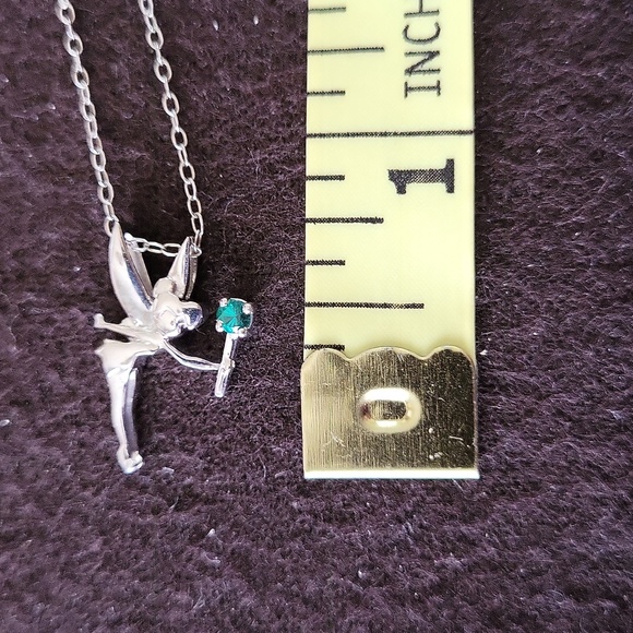 Echanted Disney Tinker Bell sterling pendant, Silver and green stone - Picture 5 of 5